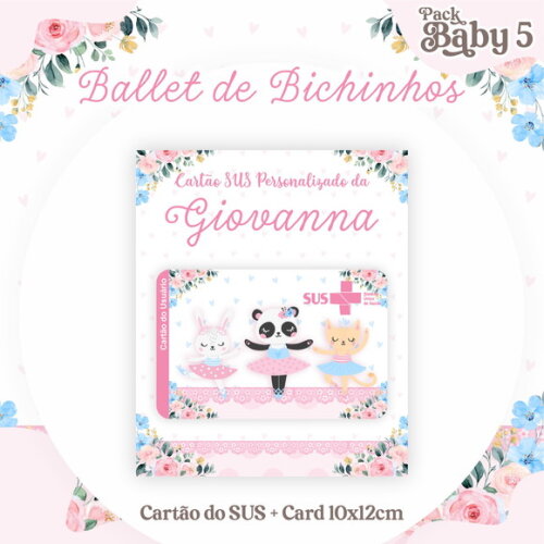Arquivo Digital Cartão Sus Ballet de Bichinhos #2218