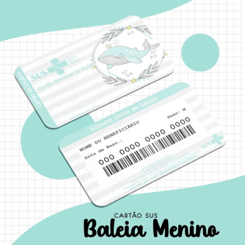 Arquivo Digital Cartão Sus Baleia Menino #1647