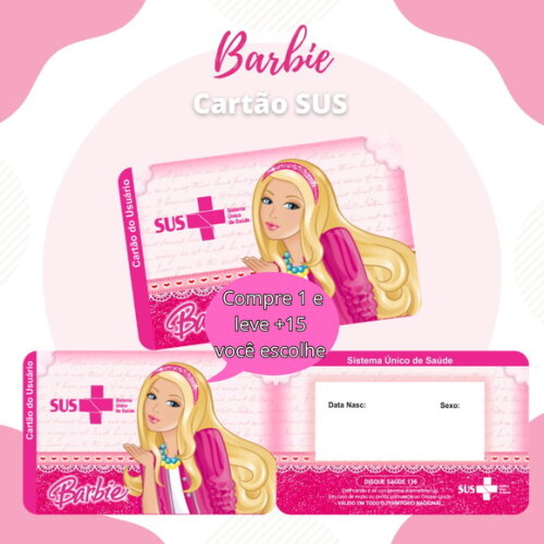 Arquivo Digital Cartão Sus Barbie #1924