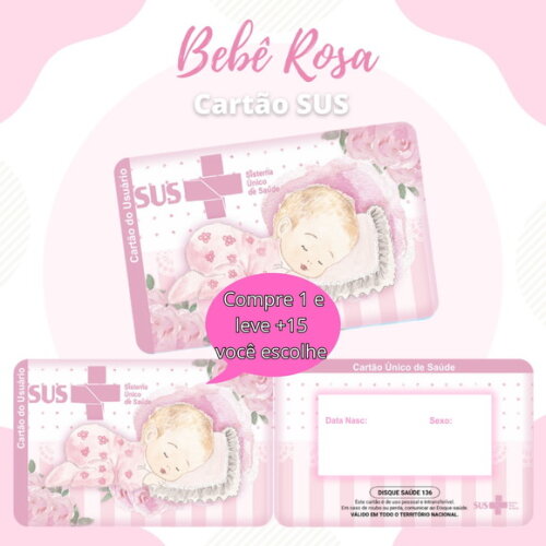 Arquivo Digital Cartão Sus Bebe Rosa #561