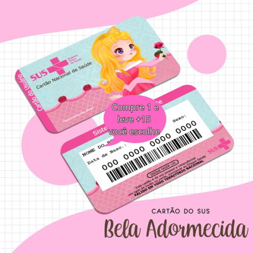 Arquivo Digital Cartão Sus Bela Adormecida #1649