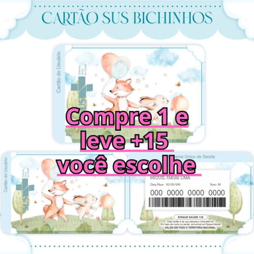 Arquivo Digital Cartão Sus Bichinhos #1768