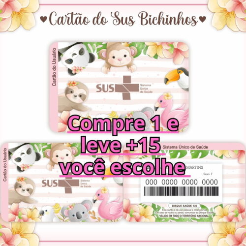 Arquivo Digital Cartão Sus Bichinhos #611
