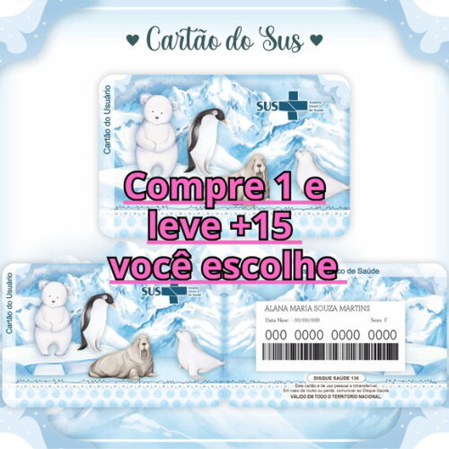 Arquivo Digital Cartão Sus Bichinhos no Gelo #607