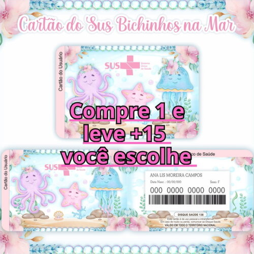 Arquivo Digital Cartão Sus Bichinhos no Mar #608