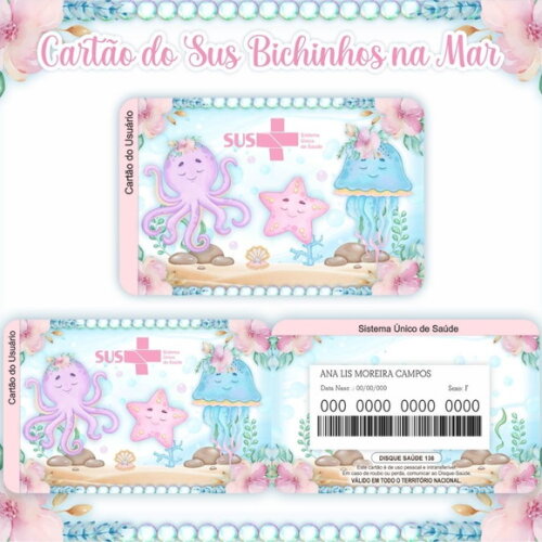 Arquivo Digital Cartão Sus Bichinhos no Mar #608