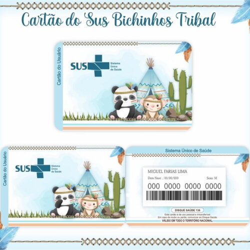 Arquivo Digital Cartão Sus Bichinhos Tribal #610