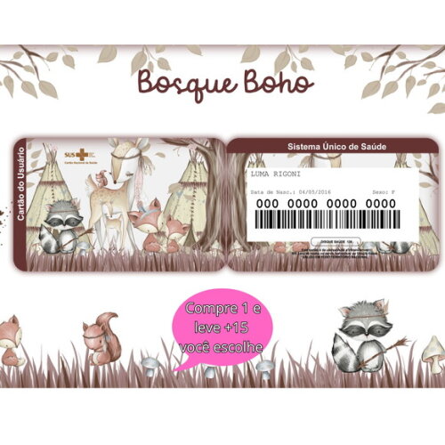 Arquivo Digital Cartão Sus Bosque Boho #5329