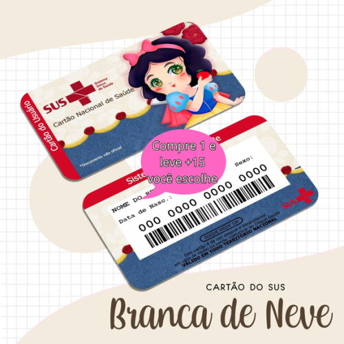 Arquivo Digital Cartão Sus Branca de Neve #1654