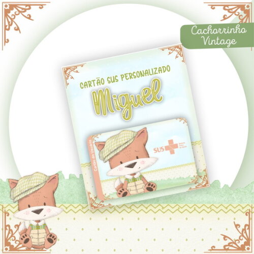 Arquivo Digital Cartão Sus Cachorrinho Vintage #2459