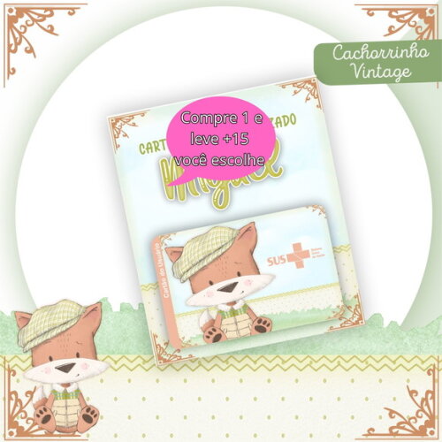 Arquivo Digital Cartão Sus Cachorrinho Vintage #2459
