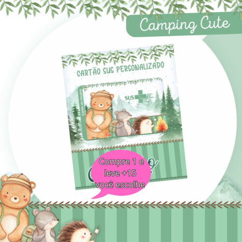 Arquivo Digital Cartão Sus Camping Cute #2366