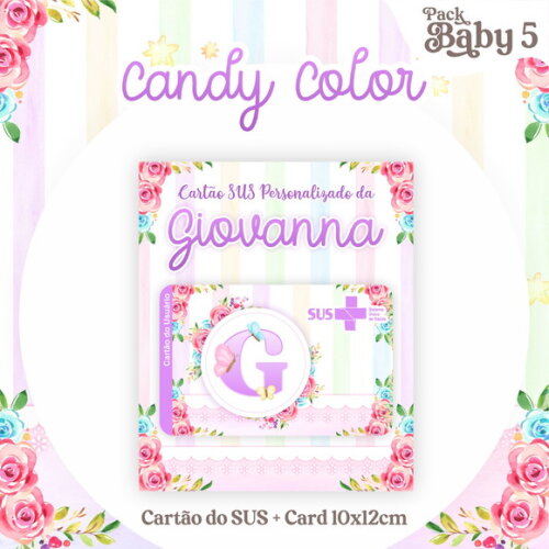 Arquivo Digital Cartão Sus Candy Color Menina #2225