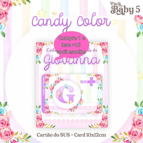 Arquivo Digital Cartão Sus Candy Color Menina #2225