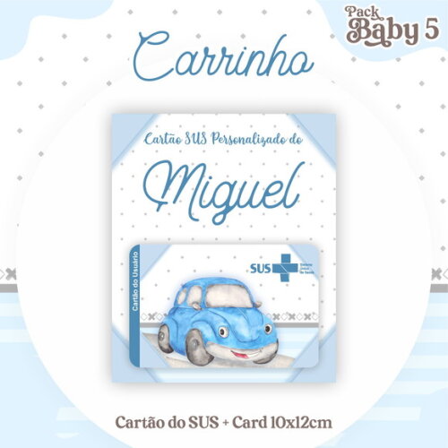 Arquivo Digital Cartão Sus Carrinho Menino #2227