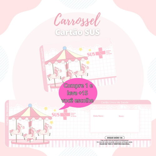 Arquivo Digital Cartão Sus Carrossel Menina #1920