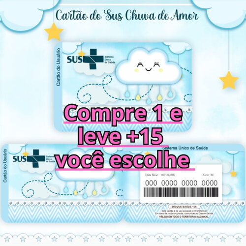 Arquivo Digital Cartão Sus Chuva de Amor Menino #618