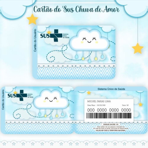 Arquivo Digital Cartão Sus Chuva de Amor Menino #618