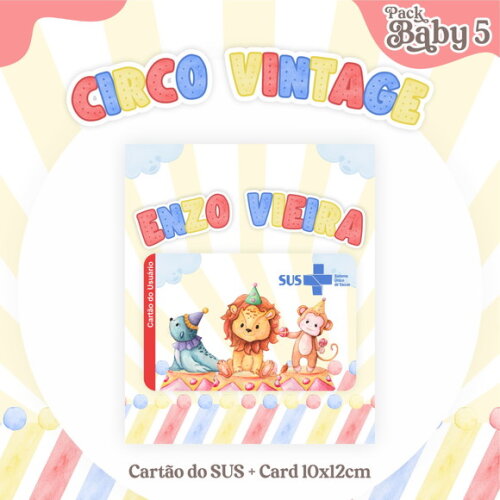 Arquivo Digital Cartão Sus Circo Vintage #2228