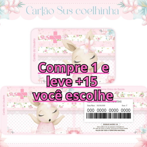 Arquivo Digital Cartão Sus Coelhinha #1760