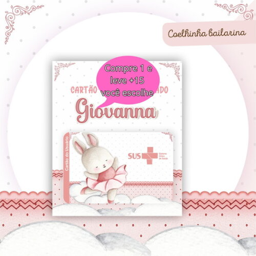 Arquivo Digital Cartão Sus Coelhinha Bailarina #2508