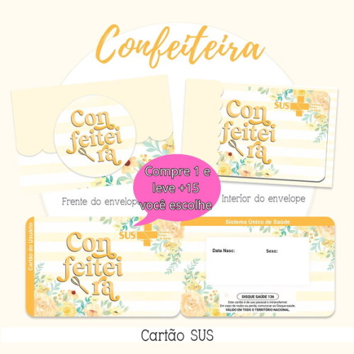 Arquivo Digital Cartão Sus Confeiteira #2126