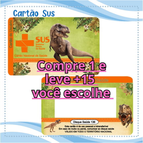 Arquivo Digital Cartão Sus Dinossauro #2015