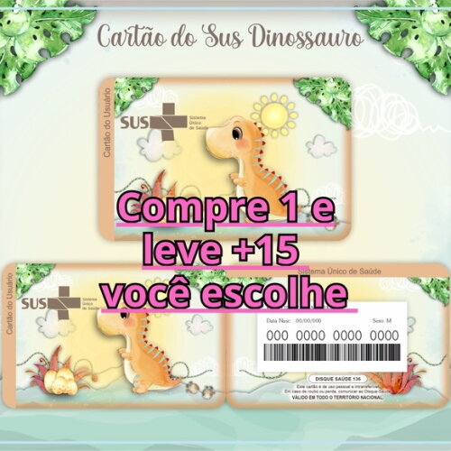 Arquivo Digital Cartão Sus Dinossauro #620