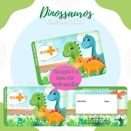 Arquivo Digital Cartão Sus Dinossauro Cute #1908