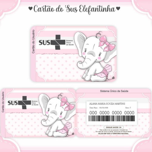 Arquivo Digital Cartão Sus Elefantinha #934