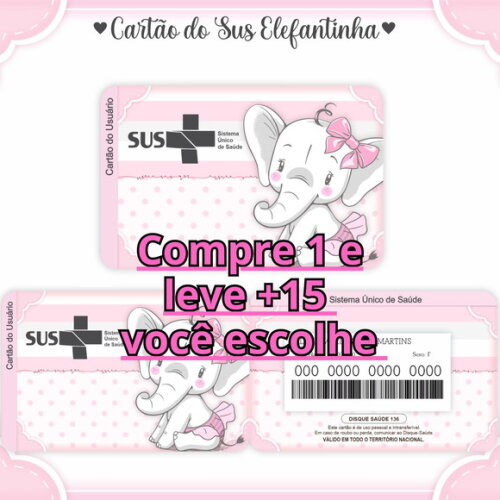 Arquivo Digital Cartão Sus Elefantinha #934