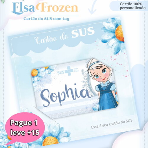 Arquivo Digital Cartão Sus Elsa Frozen #3298