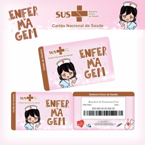 Arquivo Digital Cartão Sus Enfermagem Rosa #2611