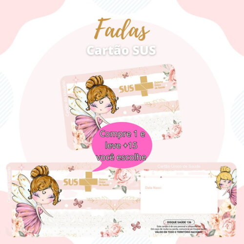Arquivo Digital Cartão Sus Fadinhas #1903