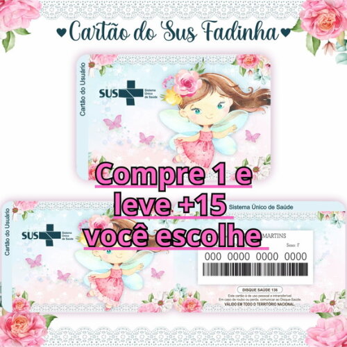 Arquivo Digital Cartão Sus Fadinha #982
