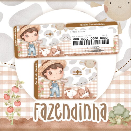 Arquivo Digital Cartão Sus Fazendinha #2799