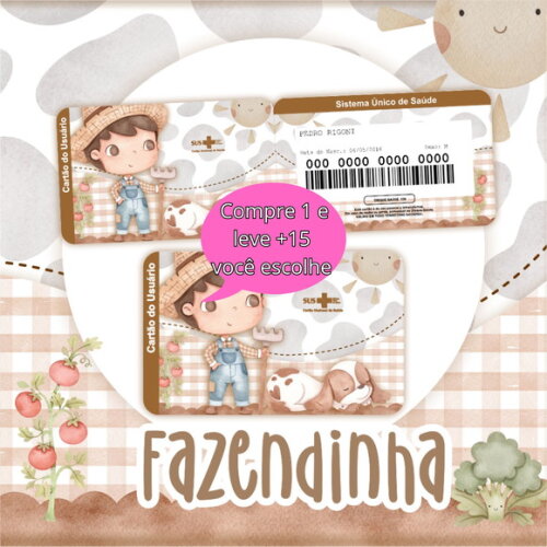 Arquivo Digital Cartão Sus Fazendinha #2799