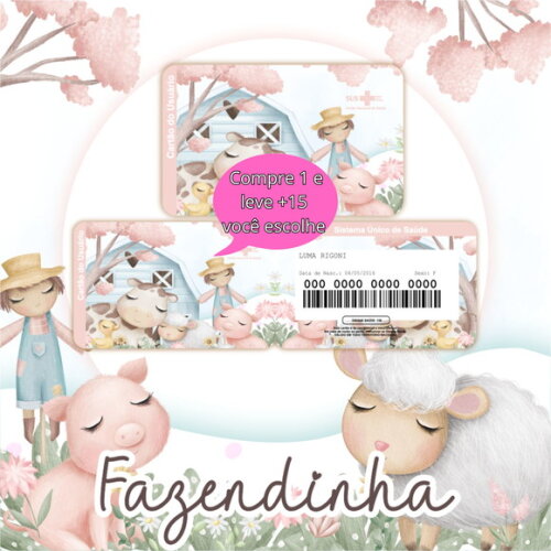 Arquivo Digital Cartão Sus Fazendinha #5311