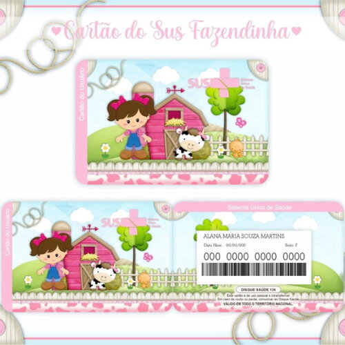 Arquivo Digital Cartão Sus Fazendinha #985