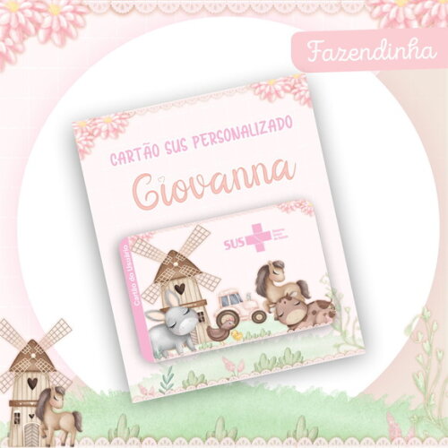 Arquivo Digital Cartão Sus Fazendinha Menina #2380