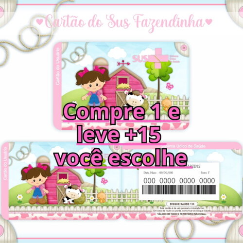 Arquivo Digital Cartão Sus Fazendinha #985