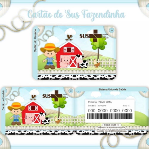 Arquivo Digital Cartão Sus Fazendinha Menino #981