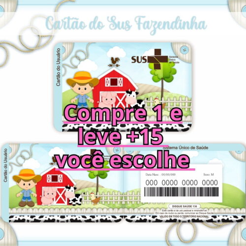 Arquivo Digital Cartão Sus Fazendinha Menino #981