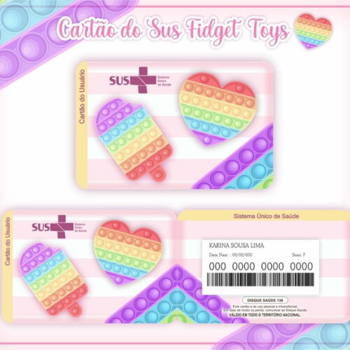 Arquivo Digital Cartão Sus Fidget Toys #986