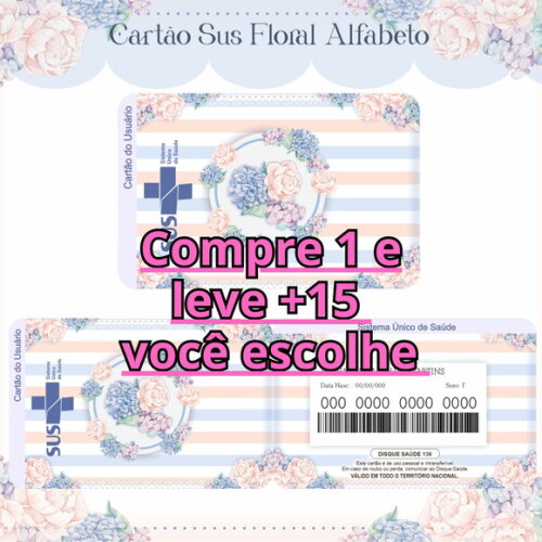 Arquivo Digital Cartão Sus Floral #1618