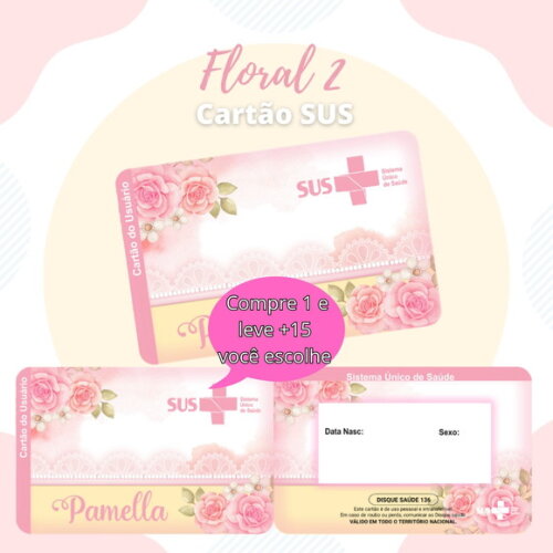 Arquivo Digital Cartão Sus Floral #1900