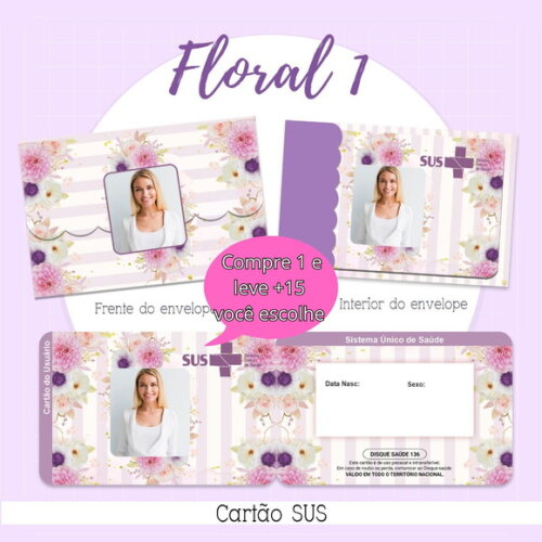 Arquivo Digital Cartão Sus Floral #2132