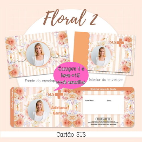 Arquivo Digital Cartão Sus Floral #2133