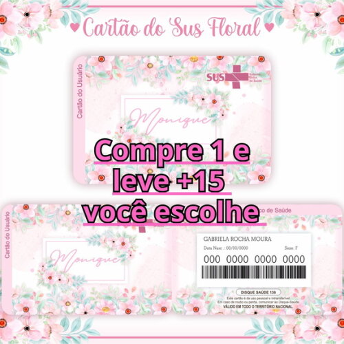 Arquivo Digital Cartão Sus Floral #983