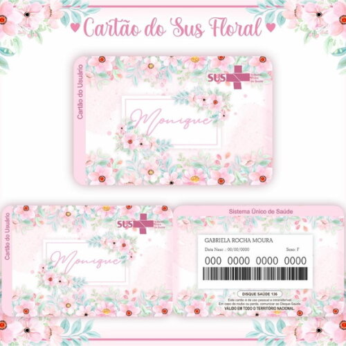 Arquivo Digital Cartão Sus Floral #983